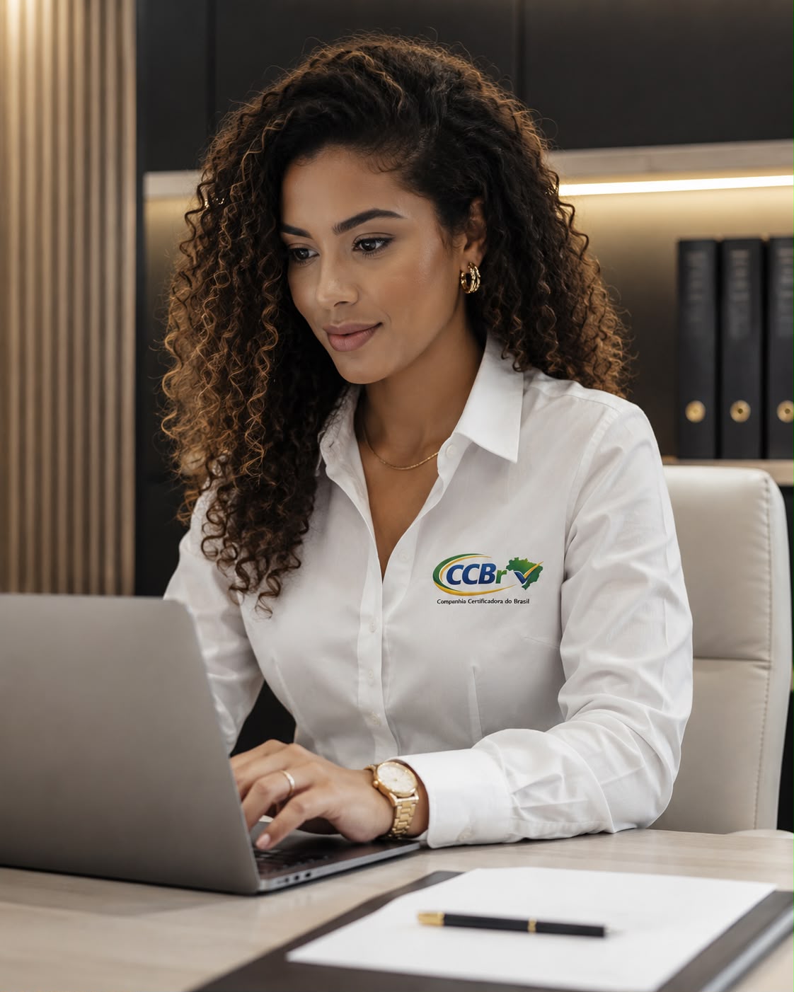 Especialista da CCBr auxiliando cliente na emissão do certificado digital